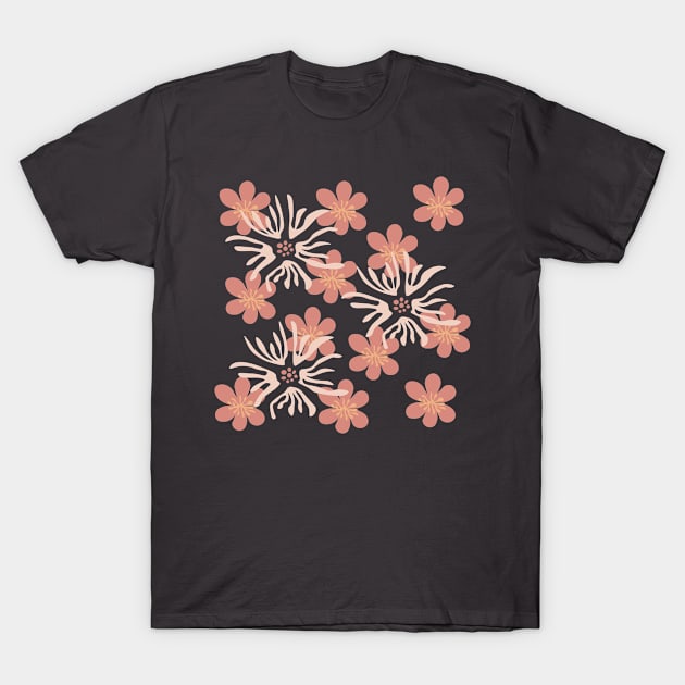 Playful abstract modern pink and yellow florals T-Shirt by Ieva Li ART